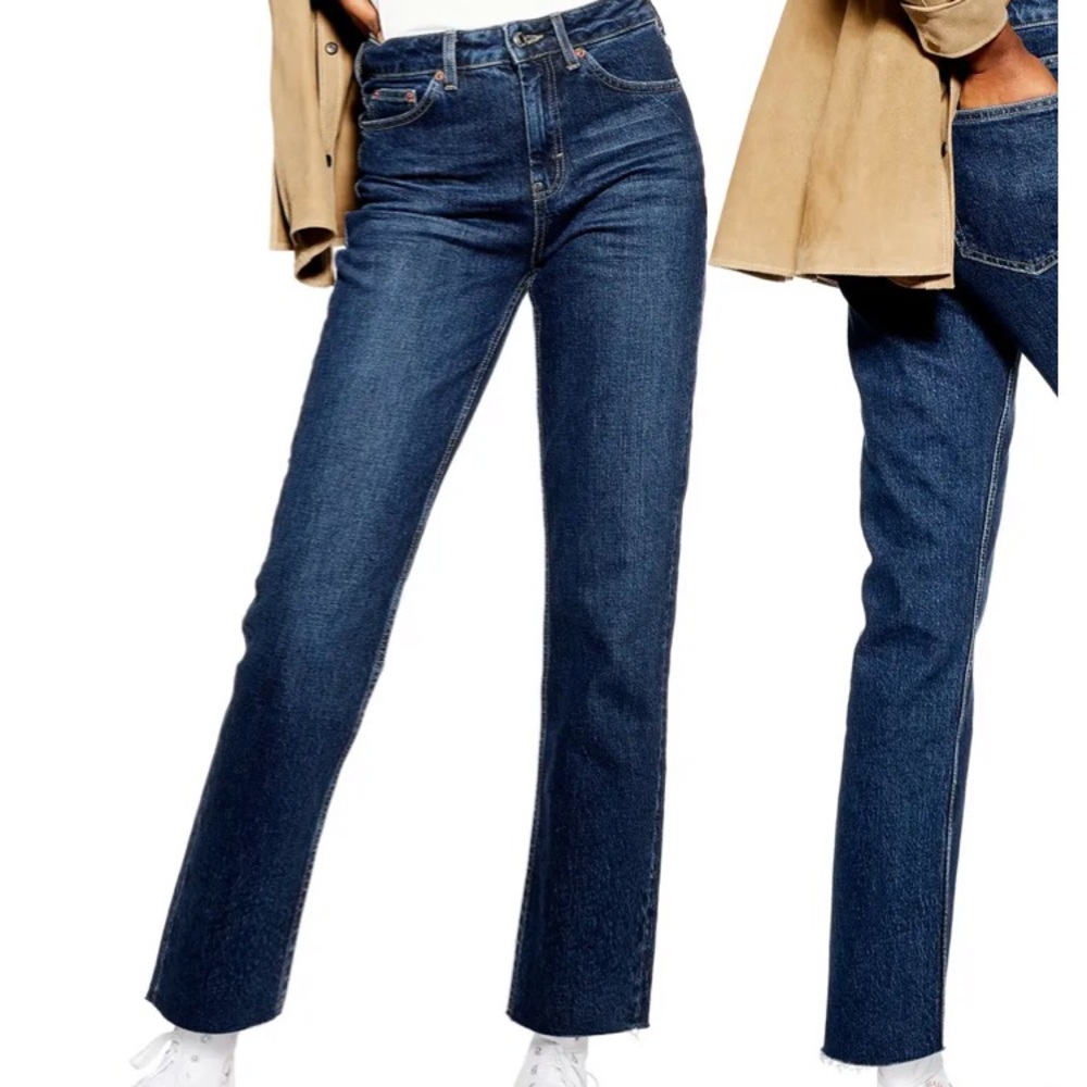Topshop cropped straight leg jeans